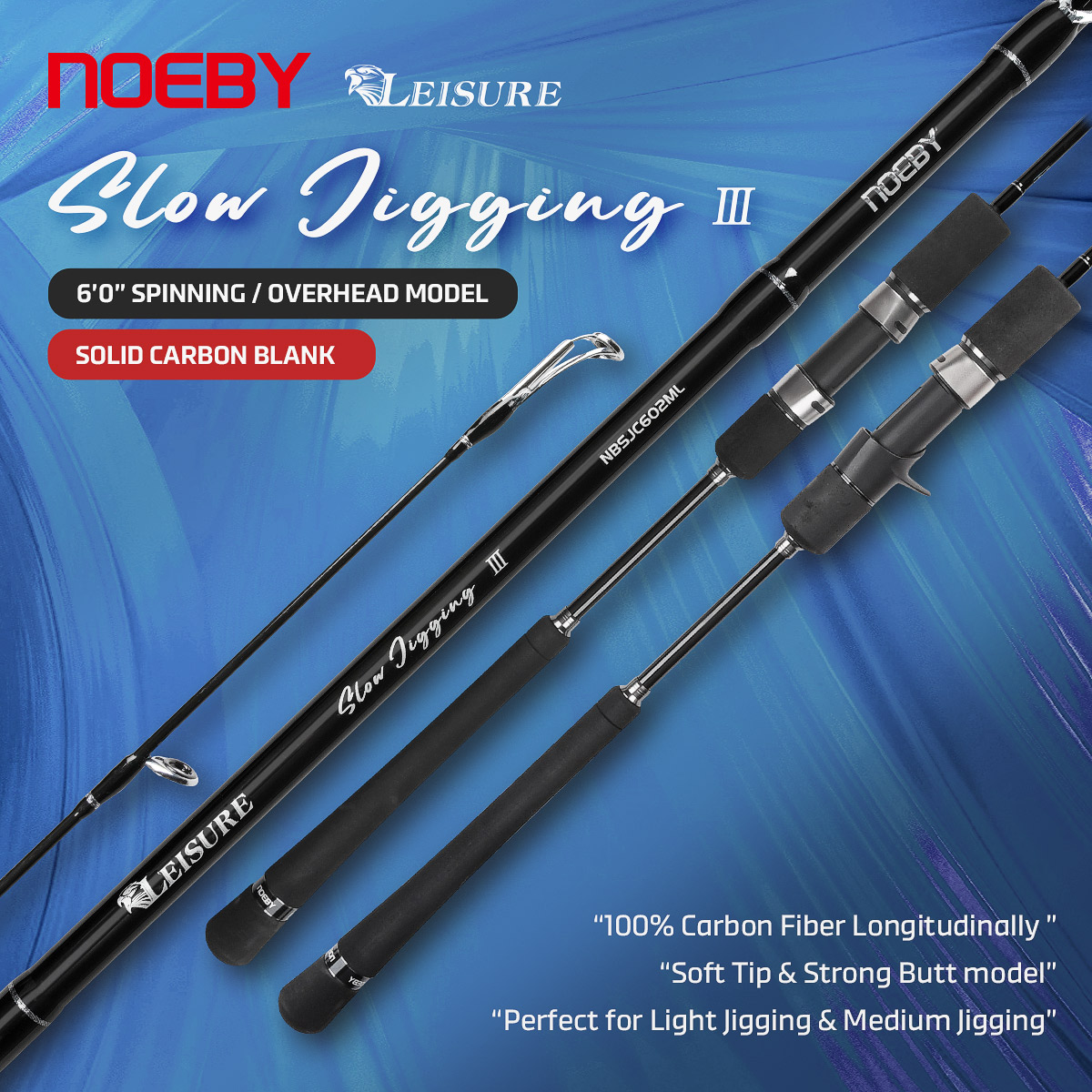 Carbon Fishing Rod - Noeby Nieuwe Slow Jigging Hengel 1.83m