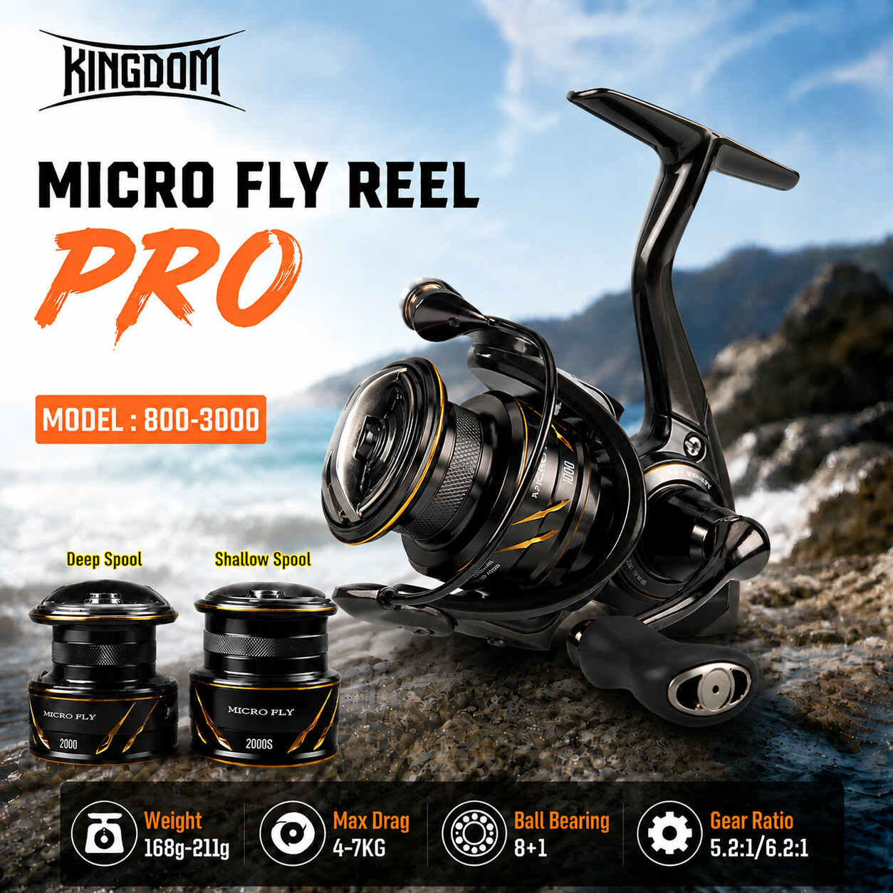 Abu Garcia Reel Max - Kingdom Micro Fly Pro Vismolen Ultra